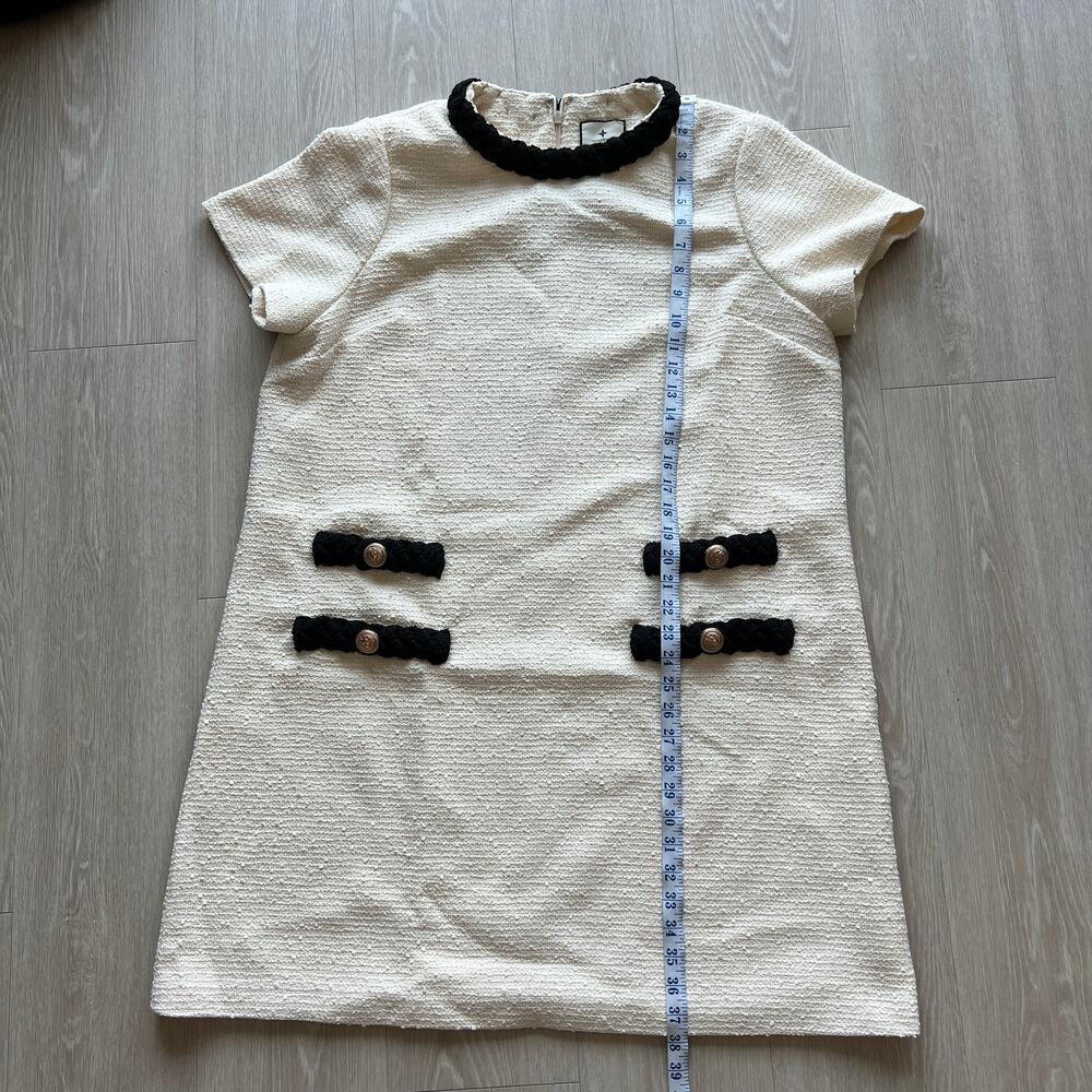 Tuckernuck Jackie Dress Womens XXL Cream Tweed Short Sleeve - Picture 7 of 16